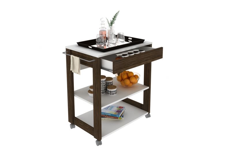 Wooden Kitchen cart with Shelves - Cambra